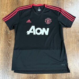 Adidas Black and Red Manchester United Jersey